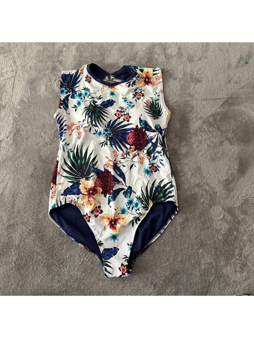 Hapari High Neck One Piece Swimsuit Women's size XL 16 Tropical Modest